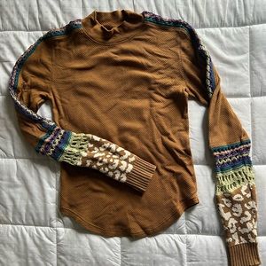 Free People “Switch It Up Cuff Thermal Top” size small